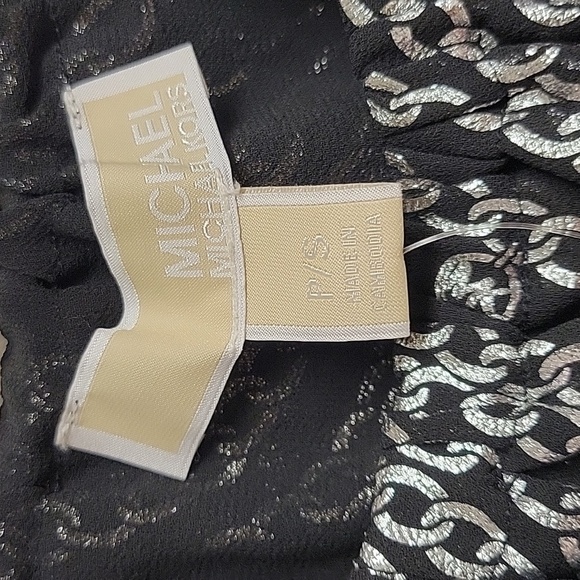 MICHAEL Michael Kors Chain Print Blouse. women's Sheer, PS black silver NWT - Picture 4 of 9